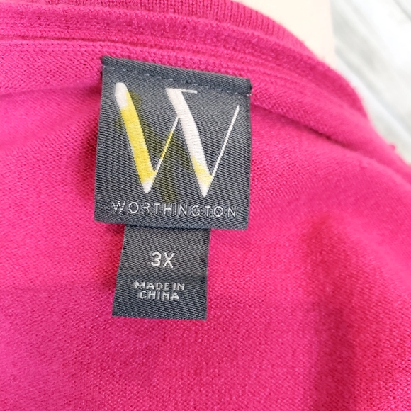 Worthington V-neck Pink Knit Sweater Size 3X - Picture 4 of 8